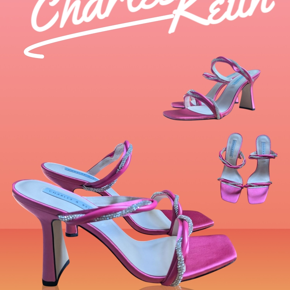 Charles & Keith Fuchsia Strappy Heels - Picture 1 of 1